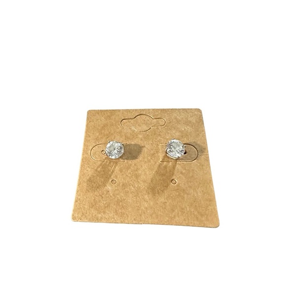 Signed JCM 925 CZ China Sterling Silver & 3 CT 7mm Solitaire CZ Stud Earrings - Picture 7 of 16